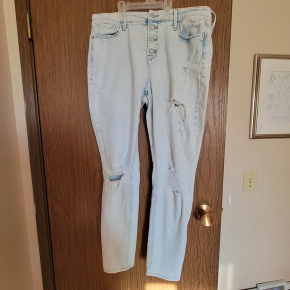 Faded Blue, Distressed Blue Jeans - Picture 1 of 1